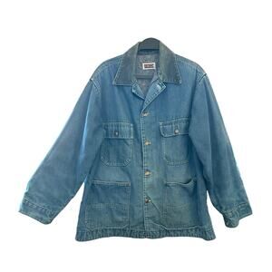Vintage 1990 Big Mac Denim Chore Coat Union Made In USA American Workwear